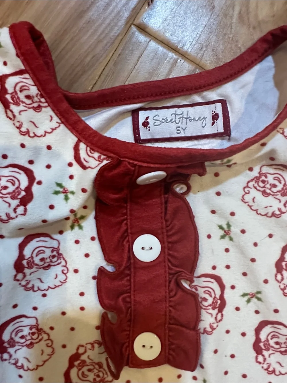 SweetHoney Cream & Red Holiday Santa Dress